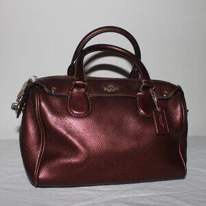Coach Mini Bennett Metallic Burgundy Satchel bag